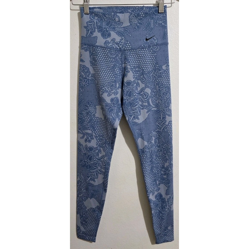Nike Leggings Women XS Blue Jay Sculpt Victory High‎ Rise Dri Fit Athletic Gym